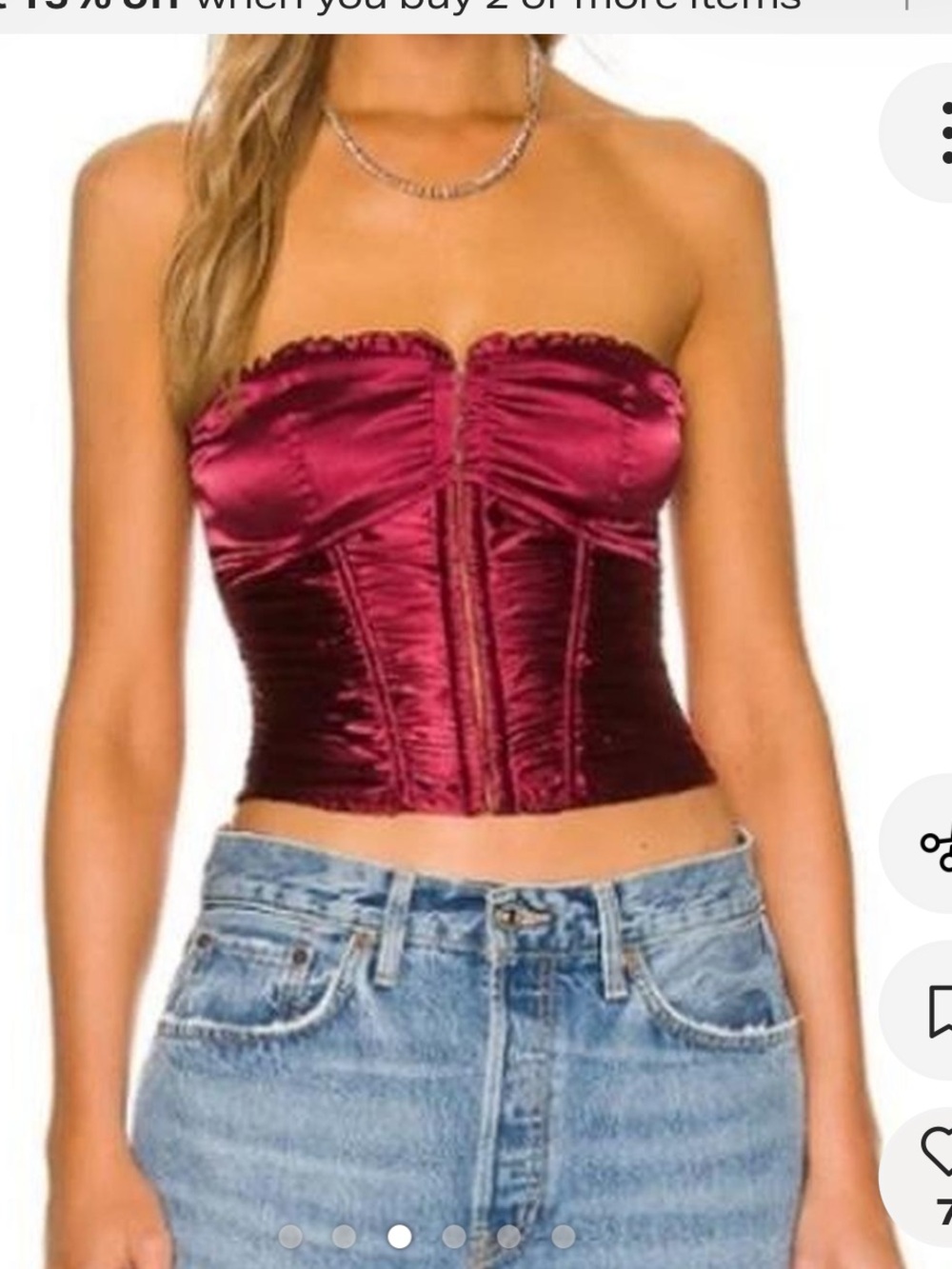 superdown Burgundy Satin Corset Bustier Top